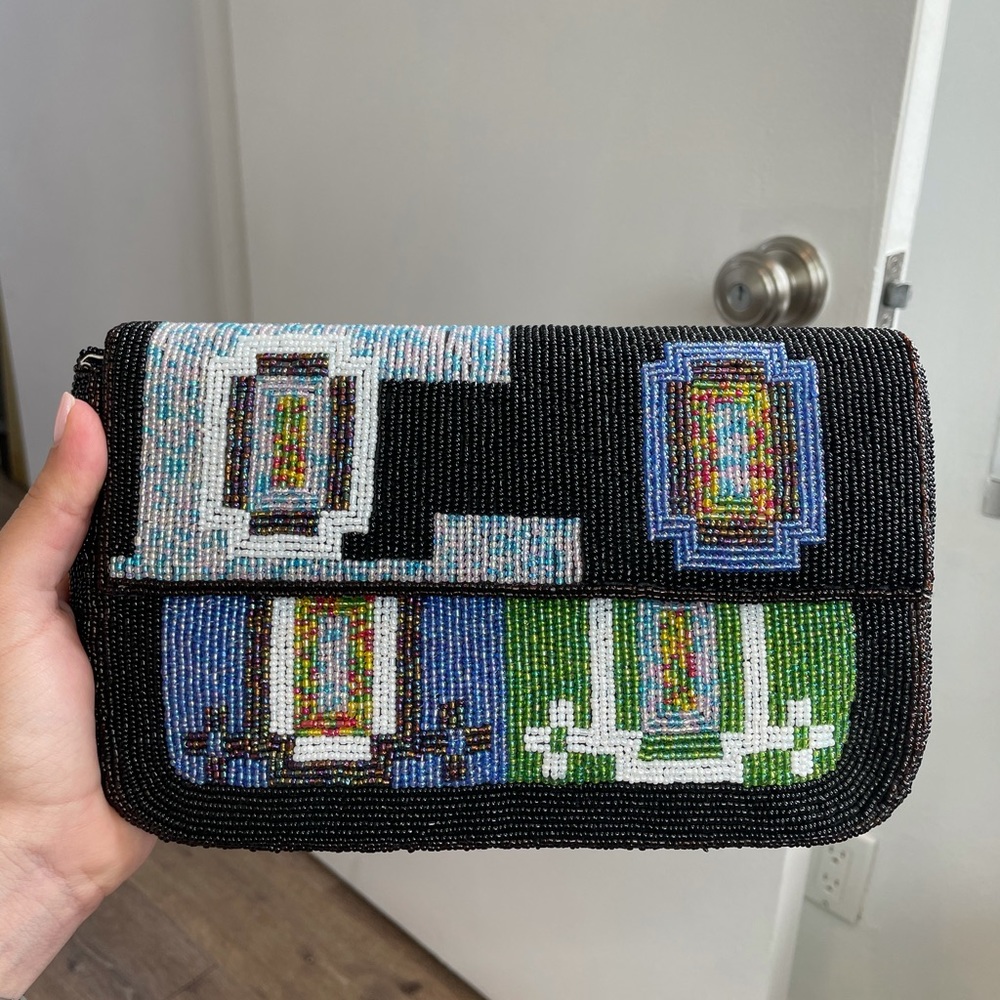 Vintage hand beaded evening clutch